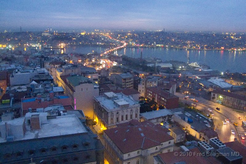 20100331_193936 G11.jpg - View of Bosphorus and Golden Horn from restaurant atop hotel near Taxsim Square
